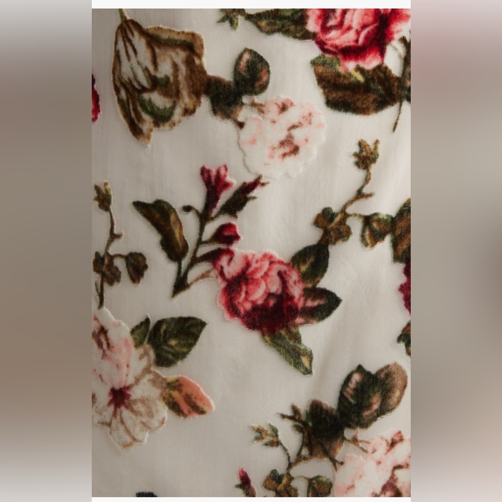 Rare London Floral Flocked Mini Slipdress- Sz Small - Picture 6 of 14